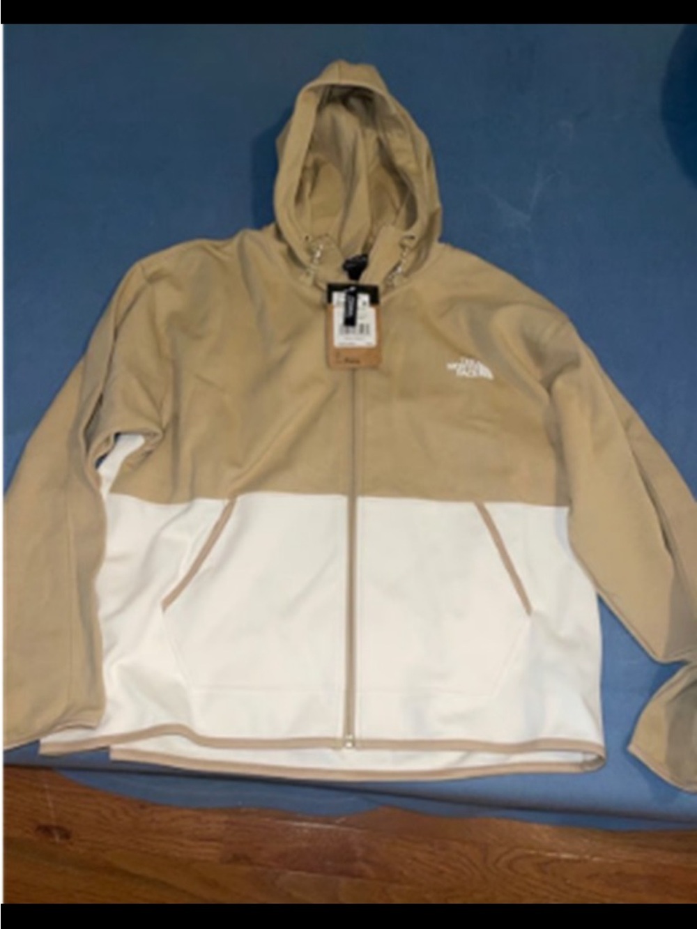 The North Face Two-Tone Tan & White Full-Zip Hooded